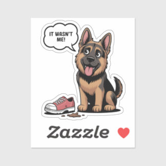 Adesivo It Wasn't Me Funny German Shepherd Puppy Destroyed