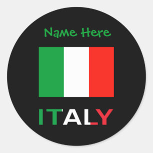 Adesivo Itália e Bandeira Italiana Verde Personalização Ma