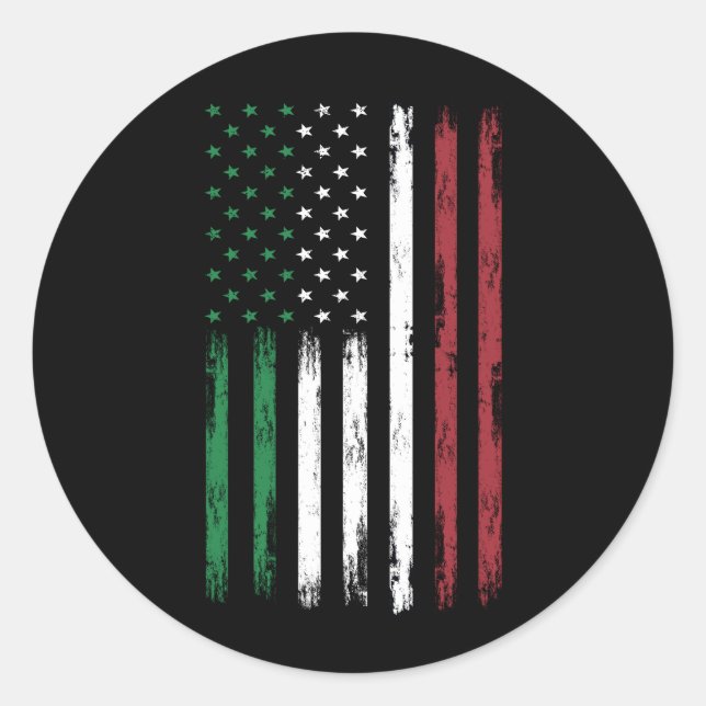 Adesivo Itália EUA Bandeira 4 de julho Patriótico American (Frente)