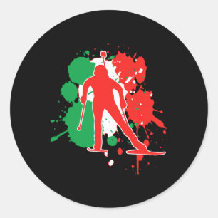 Adesivo Itália Flag Biathlonist - Italiano Biathlon 1