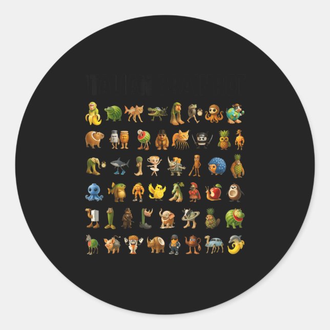 Adesivo Italian Brainrot Gen-z Meme Funny Brain Rot Christ (Frente)