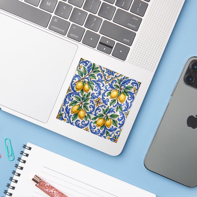 Adesivo Italian Lemon Azulejo Tile (Notebook com iPhone)