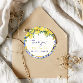 Adesivo Italian watercolor tiles with lemon, Bridal Shower