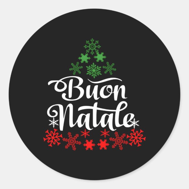 Adesivo italiano Buon Natale Snowflake Itália Árvore (Frente)