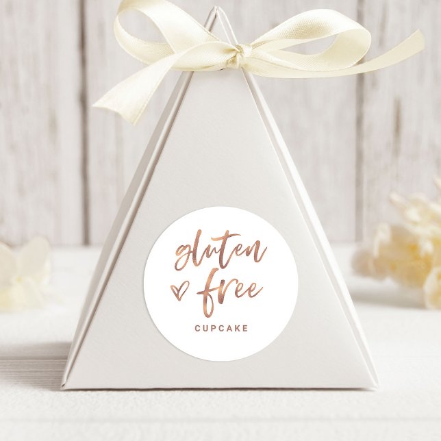 Adesivo Item Gratuito do Glúten | Script e Coração Casual  (Criador carregado)