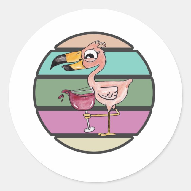 Adesivo It's 5 O'clock Somewhere Pink Flamingo Sticker (Frente)