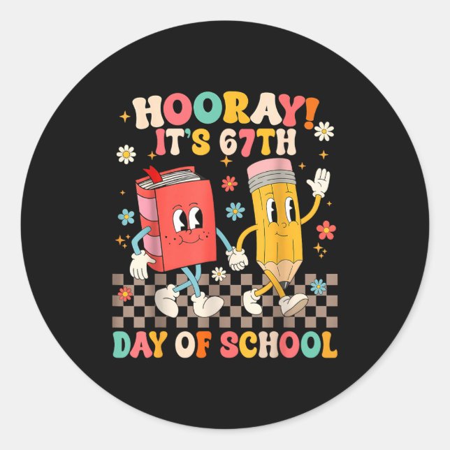 Adesivo It's 67th Day Of School 67 Days Of School Funny Nu (Frente)