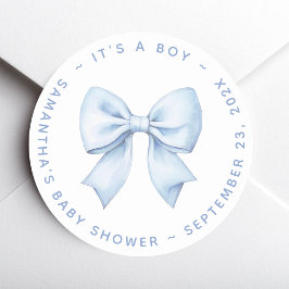 Adesivo It's a Boy Blue Bow Baby Shower 