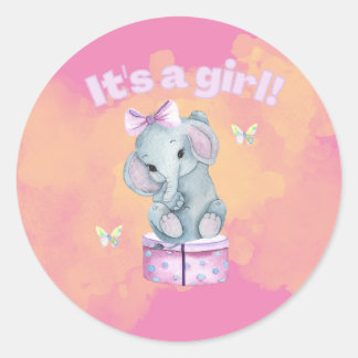 Adesivo It's a girl! Baby elephant