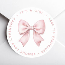 It's a Girl Baby Shower Pink Bow