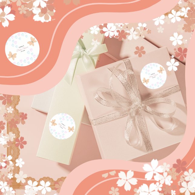 Adesivo It's a Girl Cute handdrawn school watercolor Baby  (It's a Girl Cute handdrawn school watercolor Baby Shower classic Round Stickers/wight color.
)