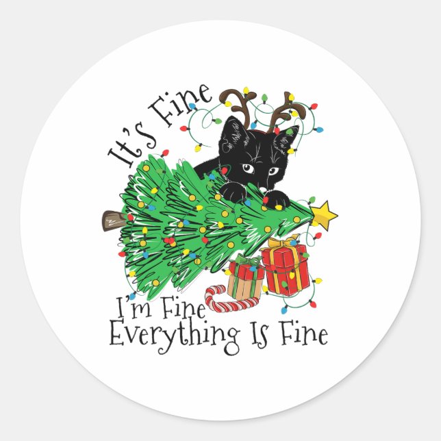 Adesivo It's Fine I'm Fine Everything Is Fine Fun Christma (Frente)