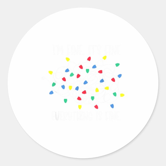 Adesivo It's Fine I'm Fine Everything Is Fine Funny Christ (Frente)