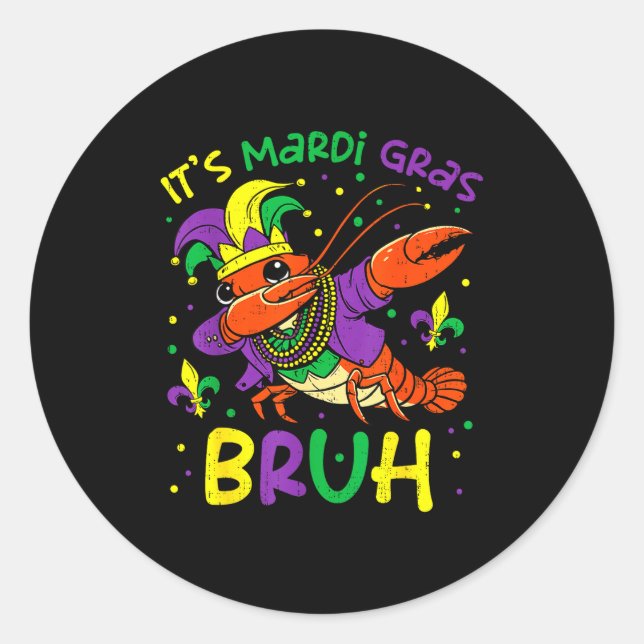 Adesivo Its Mardi Gras Bruh Crayfish Dab Jester Beads Boys (Frente)
