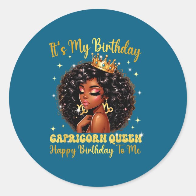 Adesivo It's My Birthday Capricorn Queen Women Girl Zodiac (Frente)