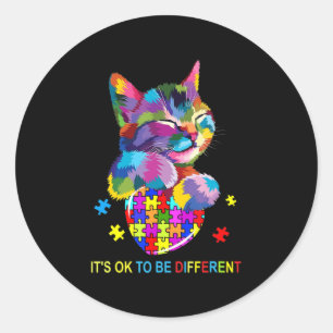 Adesivo It's Ok To Be Different Cat Autism Awareness lover
