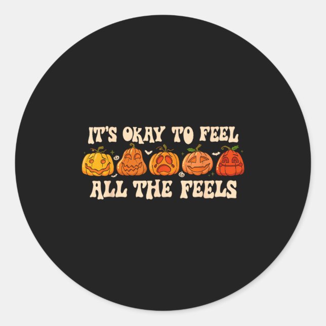 Adesivo It's Okay To Feel Mental Health Fall Pumpkin Hallo (Frente)