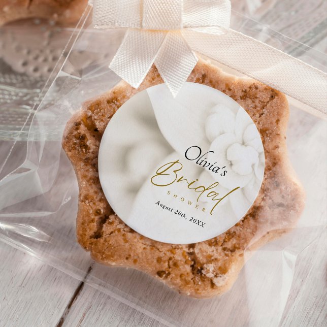 Adesivo Ivory Bloom e Elegante Chá de panela de Script Dou (Criador carregado)