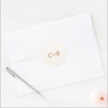 Adesivo Ivory Copper Monogram Modern Wedding<br><div class="desc">Minimalist and modern design.</div>