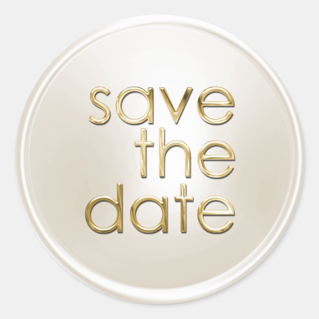 Adesivo Ivory Dourado Salve a Data Envelope Selo (Frente)