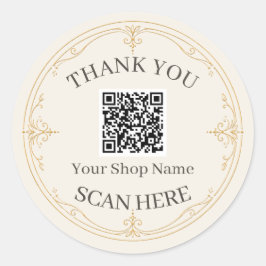 Adesivo Ivory Gold Pequena Empresa QR Code Obrigado