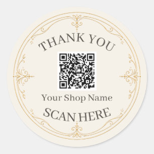 Adesivo Ivory Gold Pequena Empresa QR Code Obrigado
