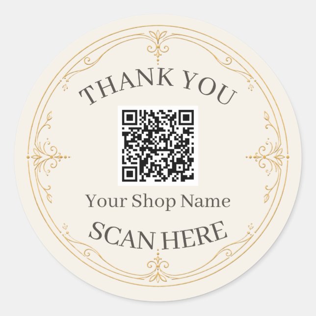 Adesivo Ivory Gold Pequena Empresa QR Code Obrigado  (Frente)