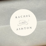Adesivo Ivory Simple Elegant Wedding<br><div class="desc">Elegante e simples adesivo de casamento com seus nomes. Para uma personalização mais avançada deste design,  clique no BOTÃO FERRAMENTA DESIGN AZUL acima! Itens correspondentes também estão disponíveis.</div>