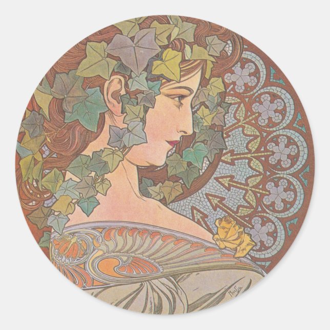 Adesivo Ivy - Alphonse Mucha (Frente)