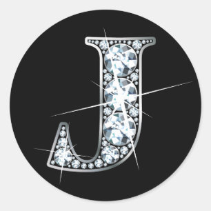 Adesivo "J" Diamond Bling Sticker