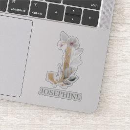 Adesivo J Monograma Floral Personalizado
