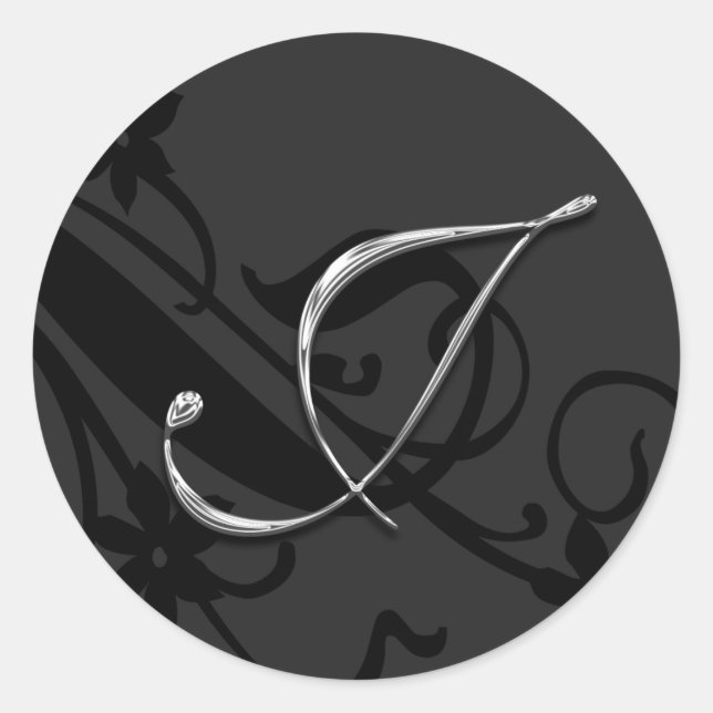 Adesivo J Monograma - Letra Casada Envelope Selo (Frente)