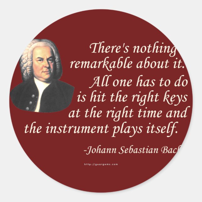 Adesivo J.S. Bach sobre jogar (Frente)
