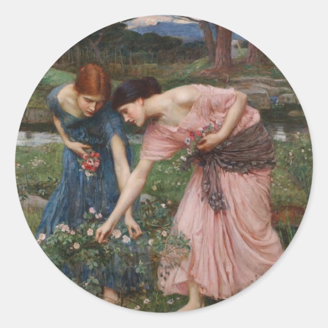 Adesivo J.W. Waterhouse Gather Ye Rosebuds (Frente)