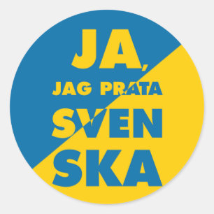 Adesivo Ja, Jag Prata Svenska, Yes i speak Swedish, circle