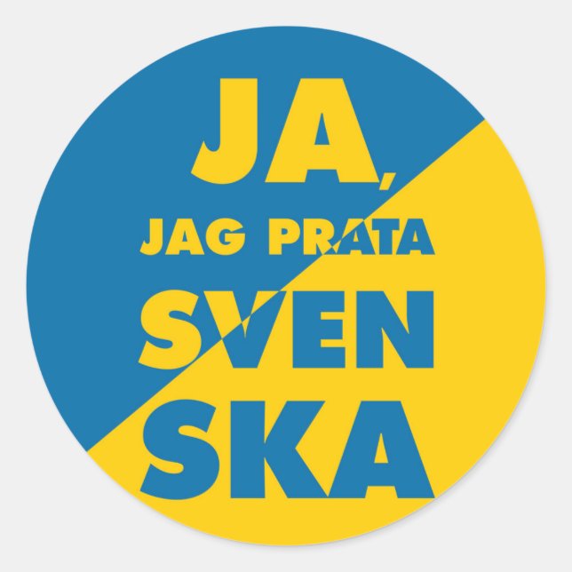 Adesivo Ja, Jag Prata Svenska, Yes i speak Swedish, circle (Frente)