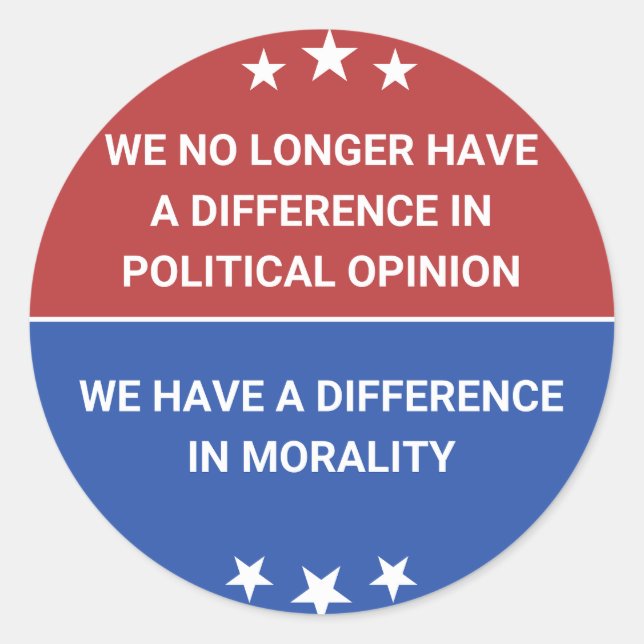 Adesivo Já não temos diferença de opinião política (Frente)