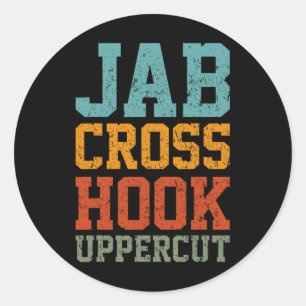 Adesivo Jab Cross Hook Cortado Superior Engraçado Engraçad