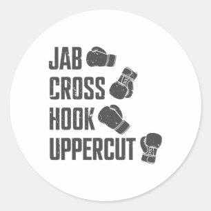 Adesivo Jab Cross Hook Cortado Superior Engraçado Engraçad