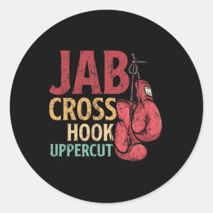 Adesivo Jab Cruz Gancho Uppercut Boxeador Trabalho Kickbox