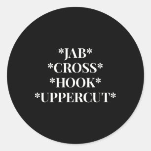 Adesivo Jab Cruz Gancho Uppercut Treino de Boxe Mulheres K