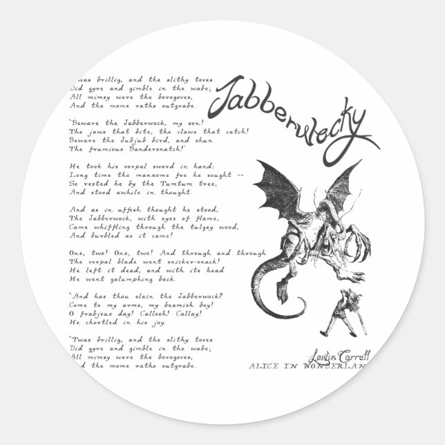 Adesivo Jabberwocky Poem (Frente)