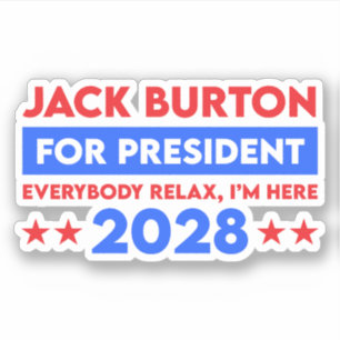 Adesivo Jack Burton Para Presidente 2028