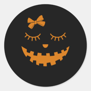 Adesivo Jack O Lantern Eyelashes Pumpkin Face Halloween Gi