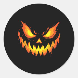 Adesivo Jack O Lanterna Assustado Pumpkin Esculpido No Dia