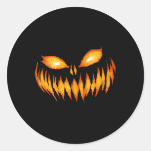 Adesivo Jack O Lanterna Assustado Pumpkin Esculpido No Dia