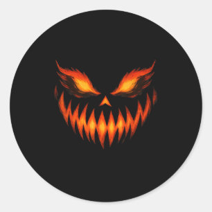 Adesivo Jack O Lanterna Assustador Pumpkin Face Halloween 