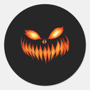 Adesivo Jack O Lanterna Assustador Pumpkin Face Halloween