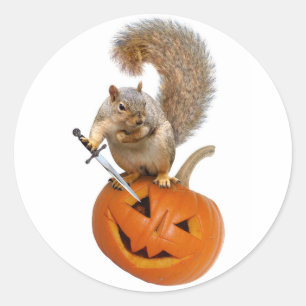 Adesivo Jack-o-Lanterna da espada do esquilo