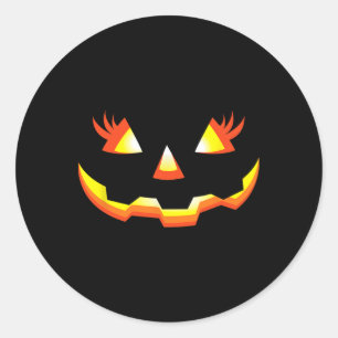 Adesivo Jack O Lanterna Face Pumpkin Eyelashes Halloween C